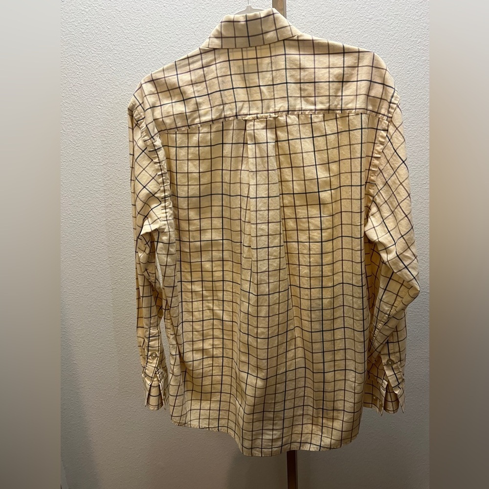 Orvis Pale Yellow Tan Blue Buttoned Down Shirt size M - Picture 7 of 7